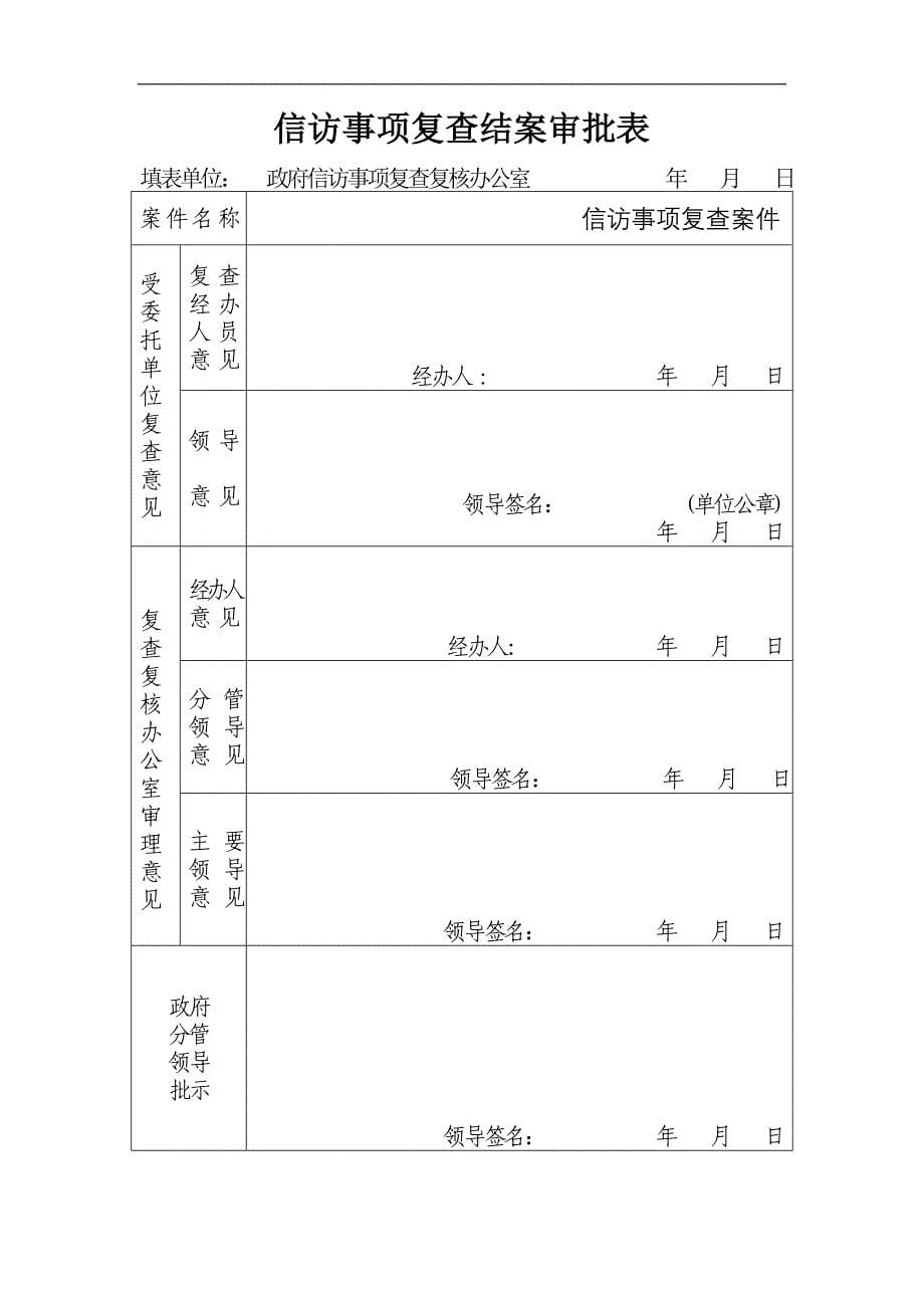 信访事项复查呈批表_第5页