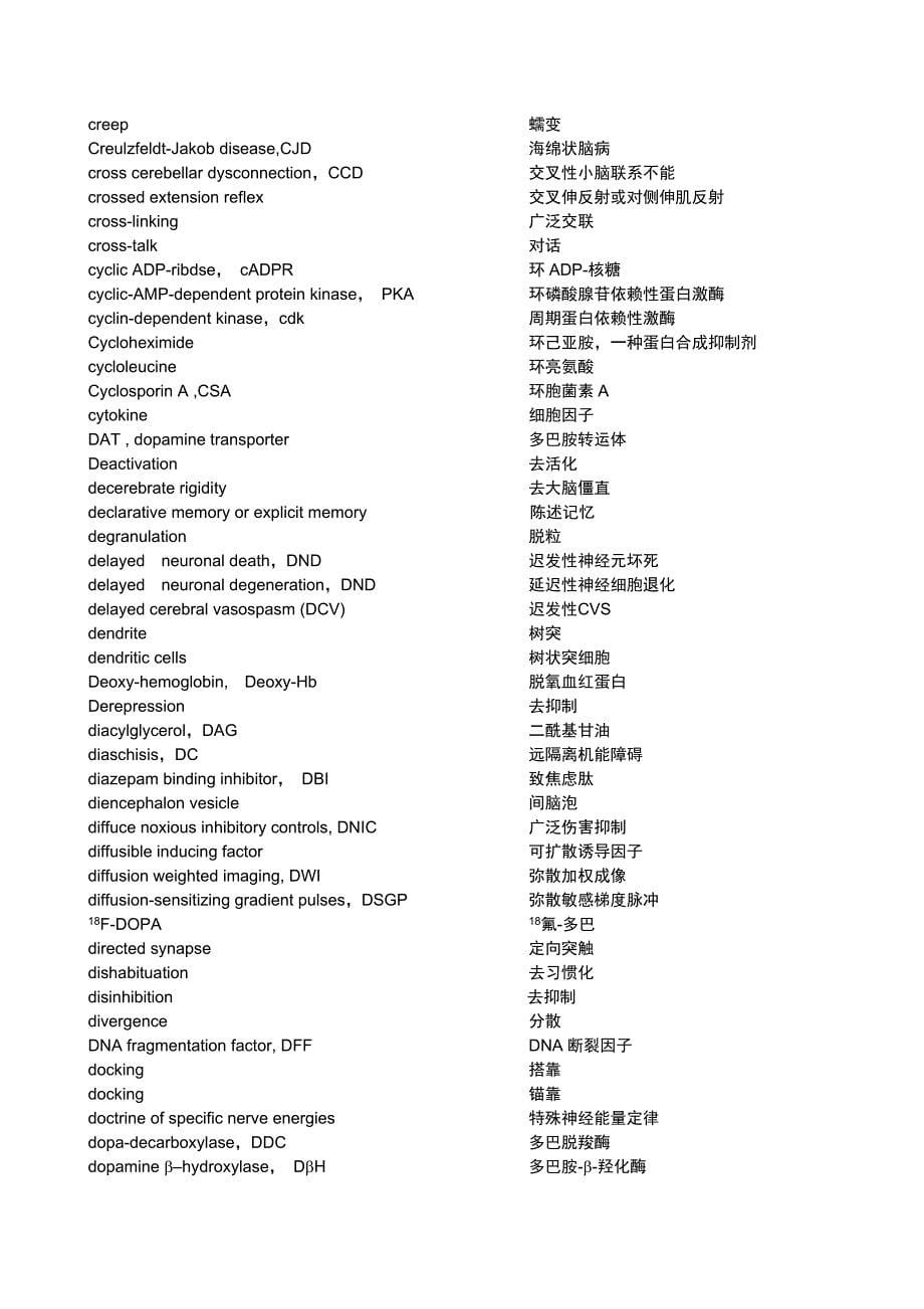 神经科学中英文词汇_第5页