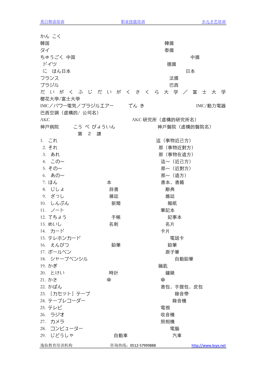 大家的日语单词表+汇总_第2页