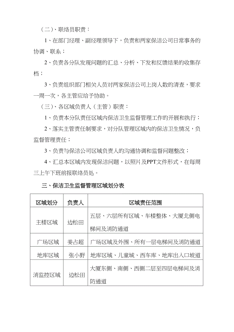 保安部保洁卫生区域化监督管理制度_第2页