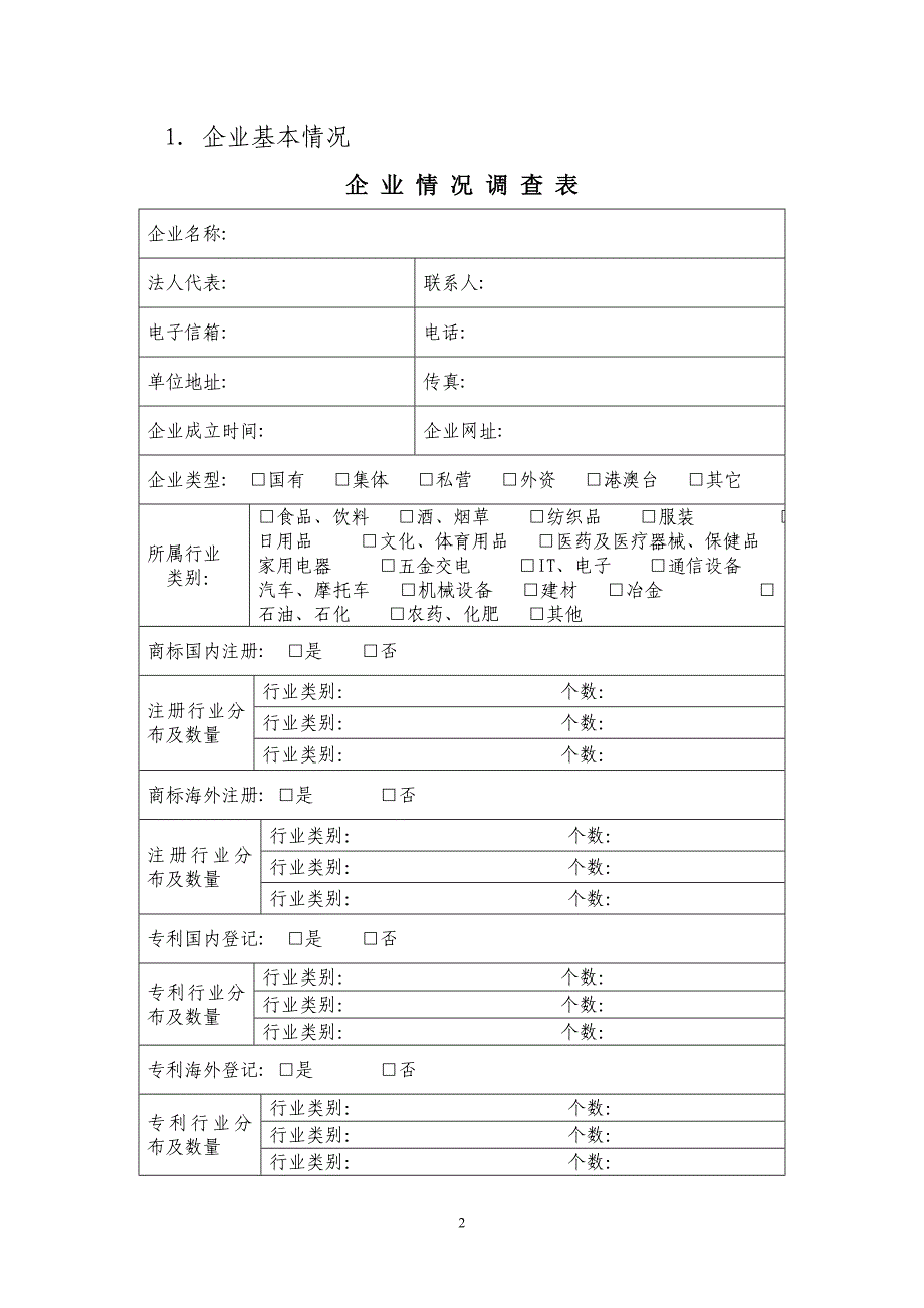 自主品牌基本情况调查问卷_第2页