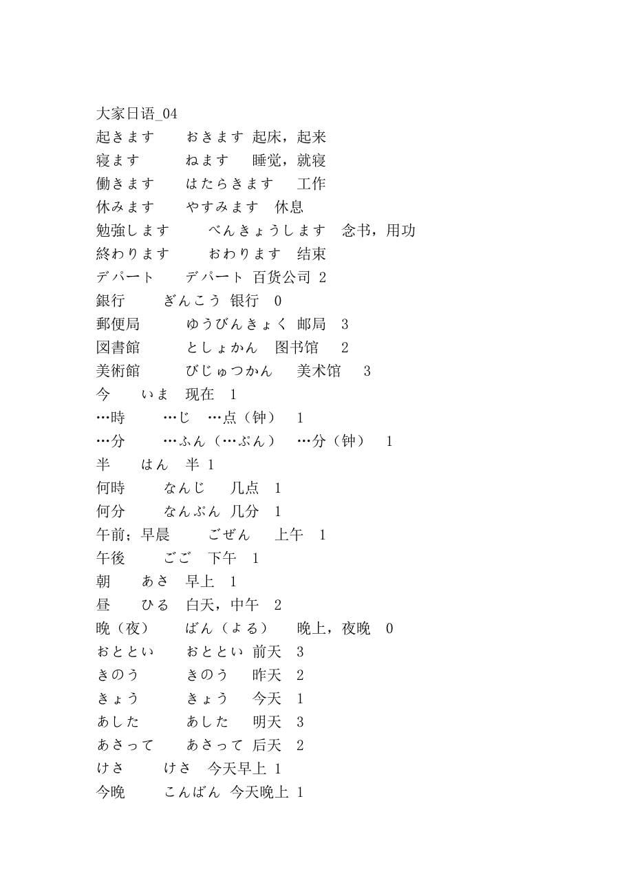 大家的日语1册和2册_第5页
