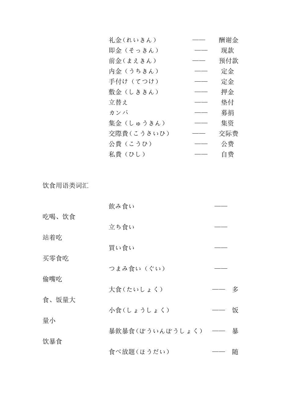 日语各种类型的词汇汇总_第5页