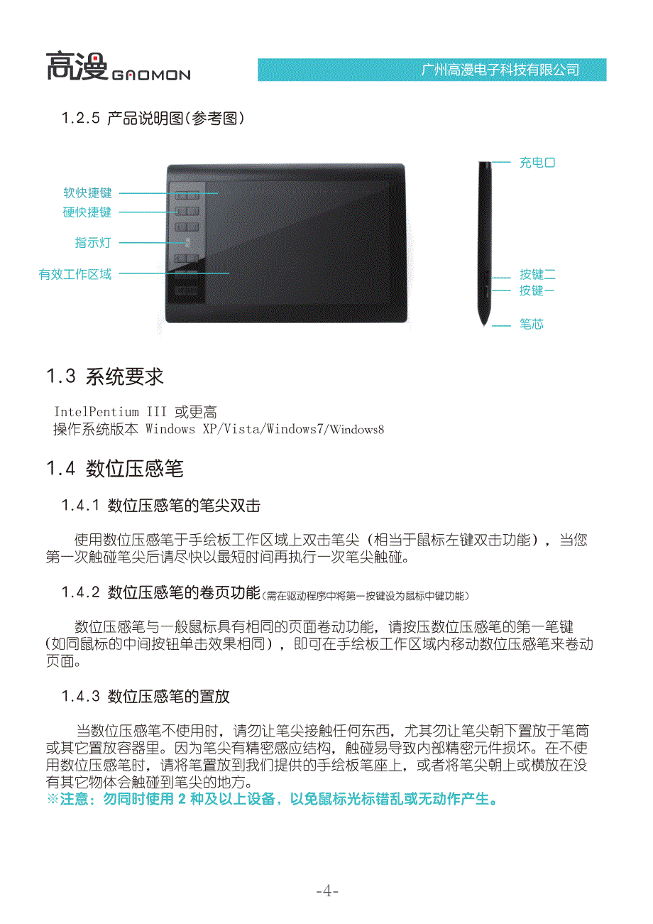 高漫1060pro中文说明书_第4页