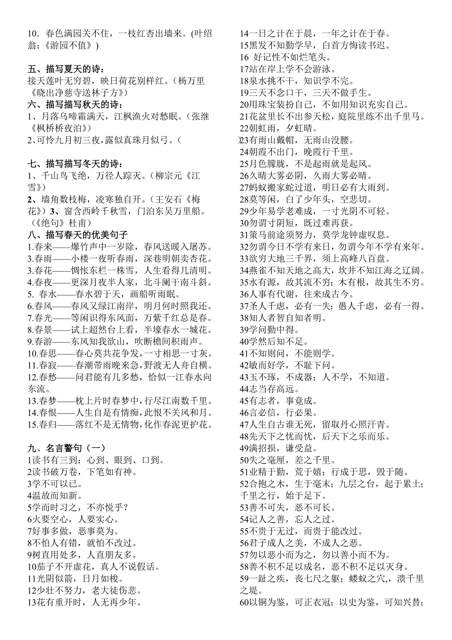 小学成语、名言警句、歇后语归类_第3页