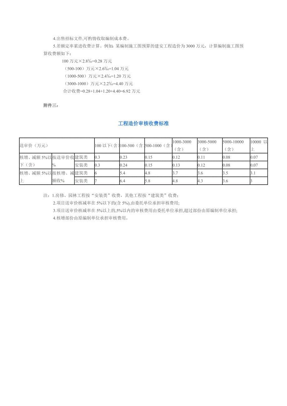 《上海市建设工程造价咨询(审核)和招标代理服务暂行收费标准》_第5页