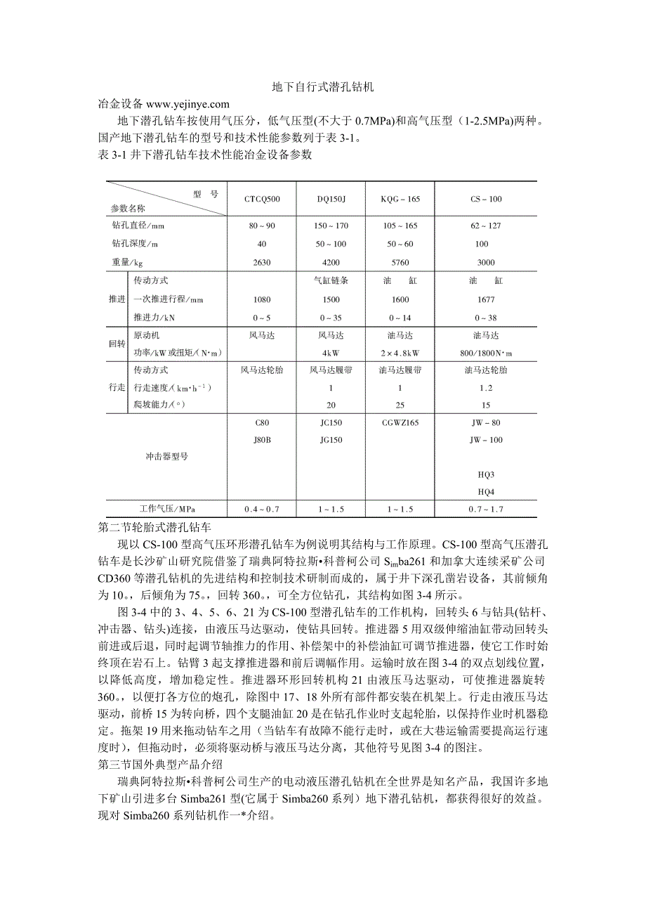 地下自行式潜孔钴机_第1页