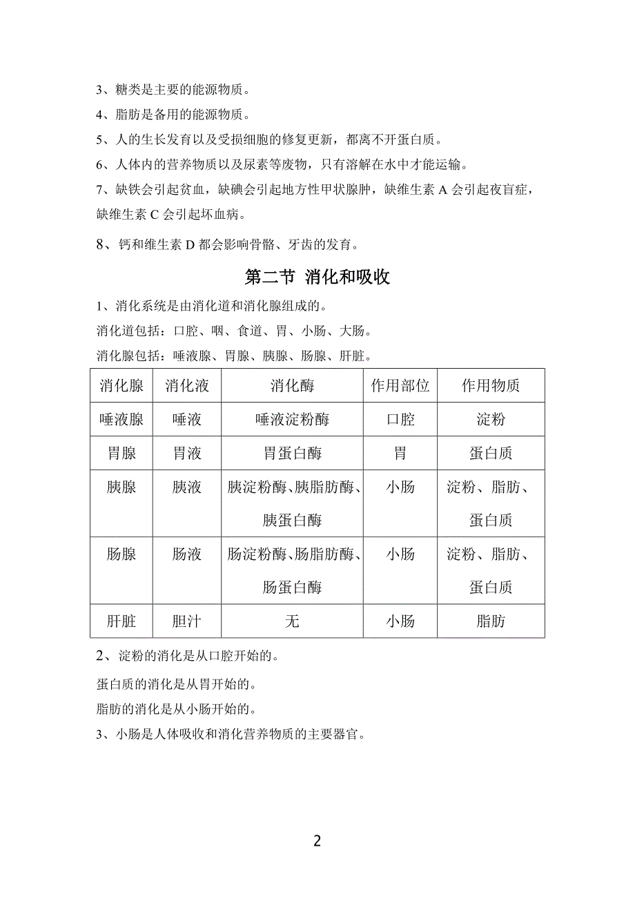 七年级下生物第一至三章知识点总结_第2页