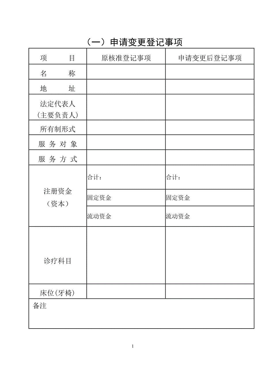 医疗机构申请变更登记注册书新_第2页