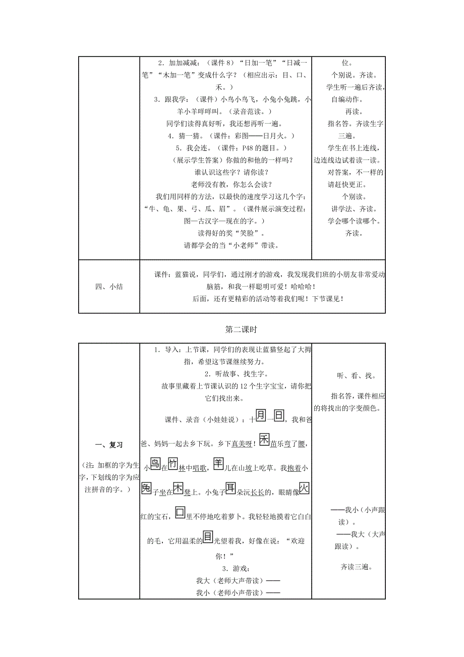 新人教一年级上册口耳目教案_第2页