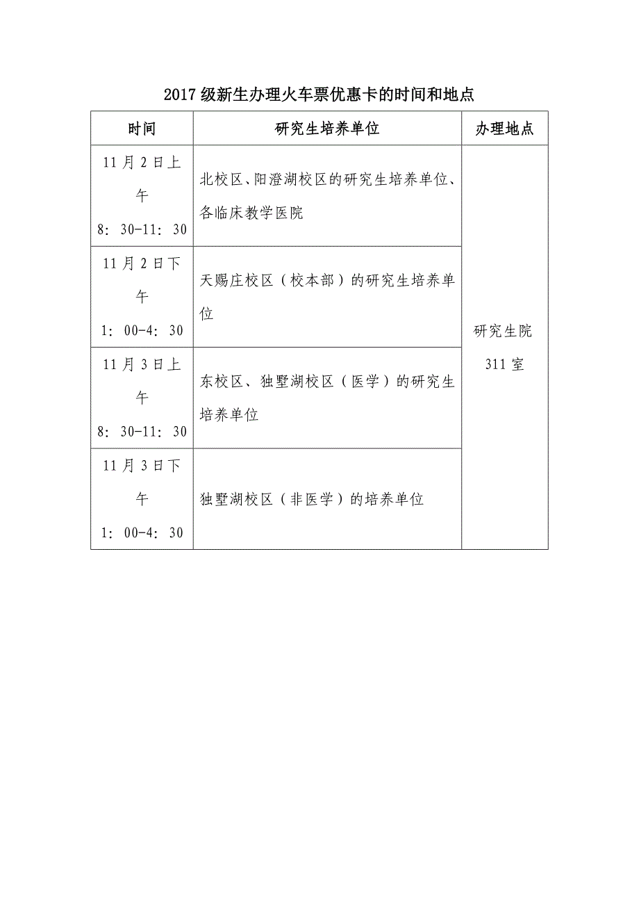 新生办理火车票优惠卡的时间和地点_第1页