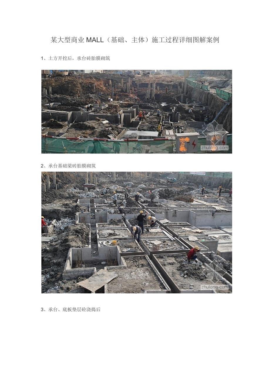 施工过程详细图解(某大型商业mall基础、主体)极好的现场施工实践案例_第1页