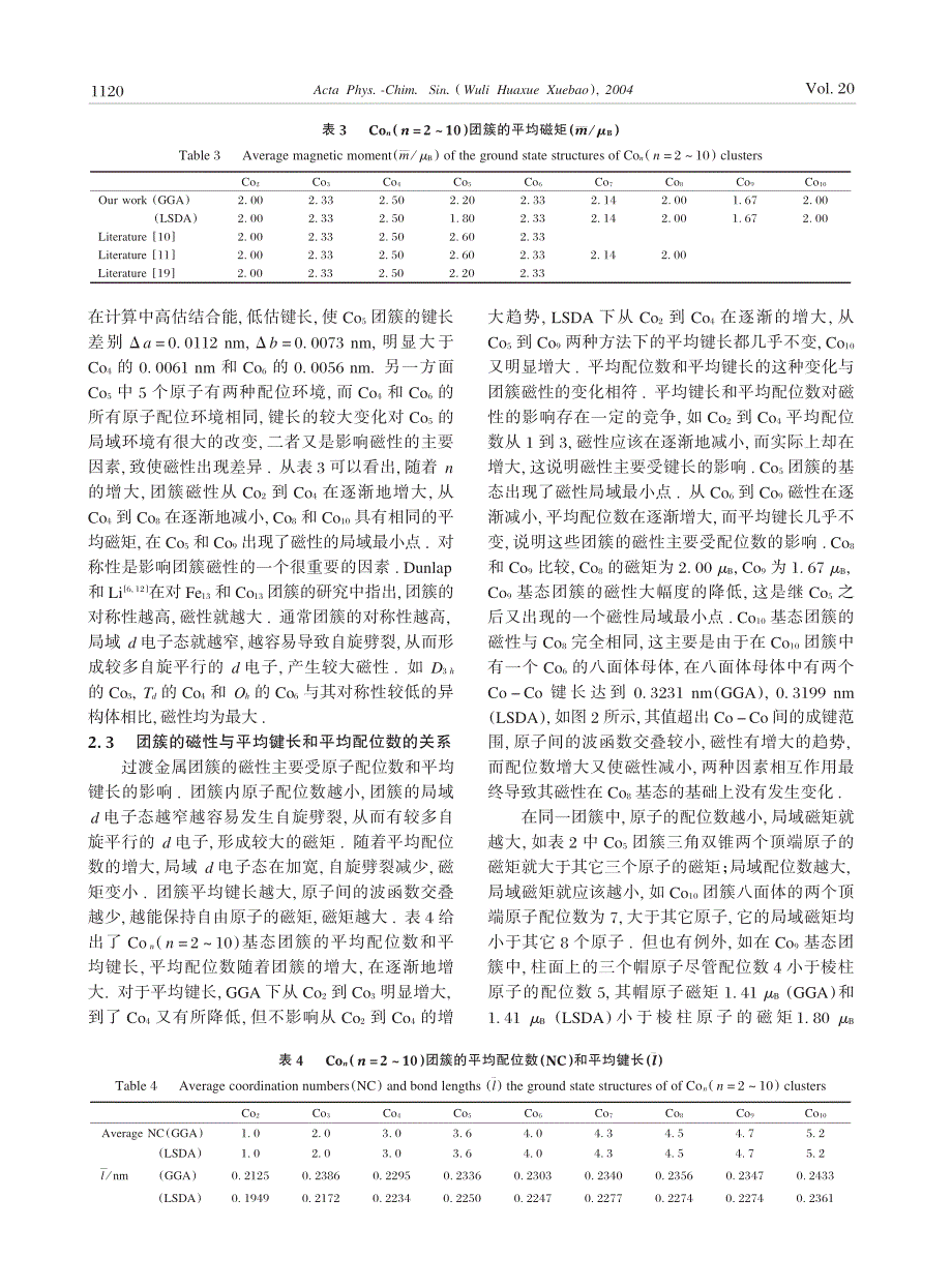 con(n=2～10)团簇的结构和磁性_第3页