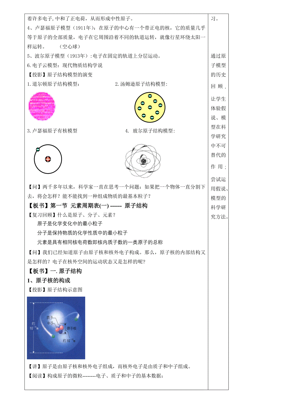 高中化学第一节元素周期表-原子结构教案人教版必修2_第3页