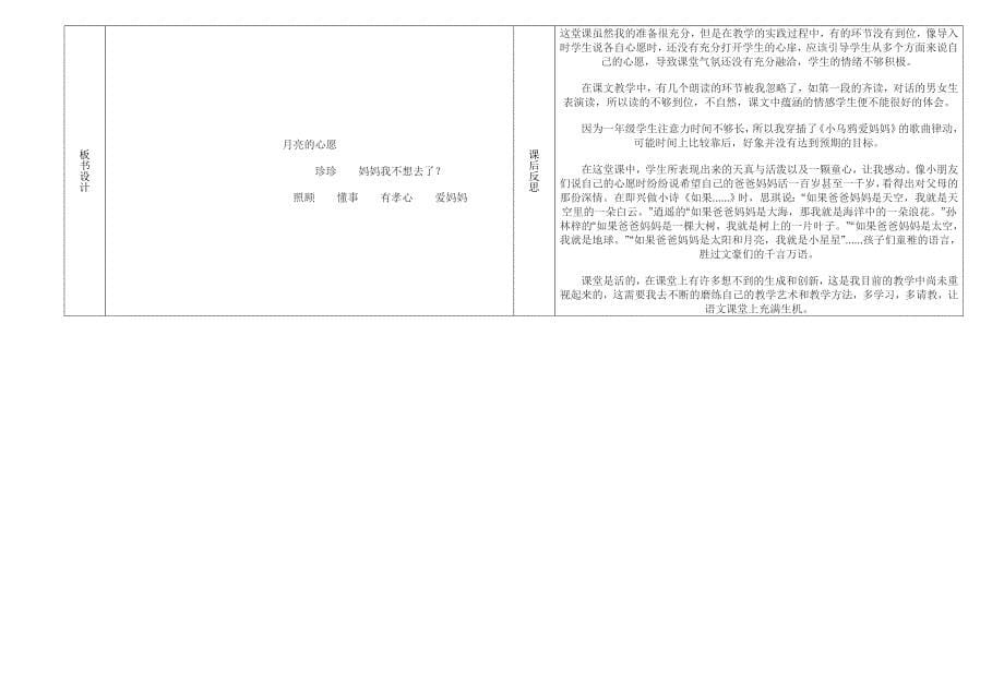 月亮的心愿教案学案一体化设计-鲁教版小学一年级_第5页