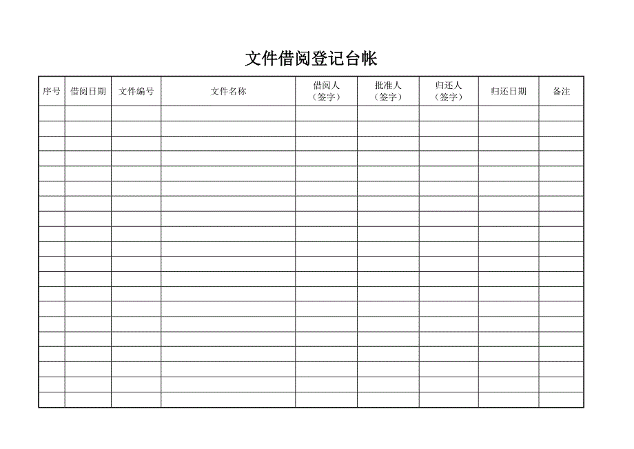 文件借阅登记台帐_第1页