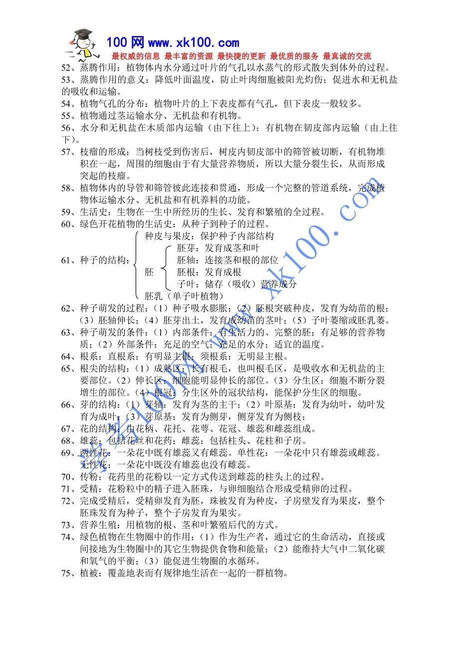 七年级上册生物学复习提纲_上学期_第5页