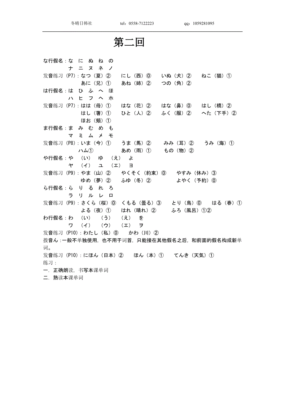 冬晴日韩社新编初级日语笔记整理（第1到第20回）_第3页