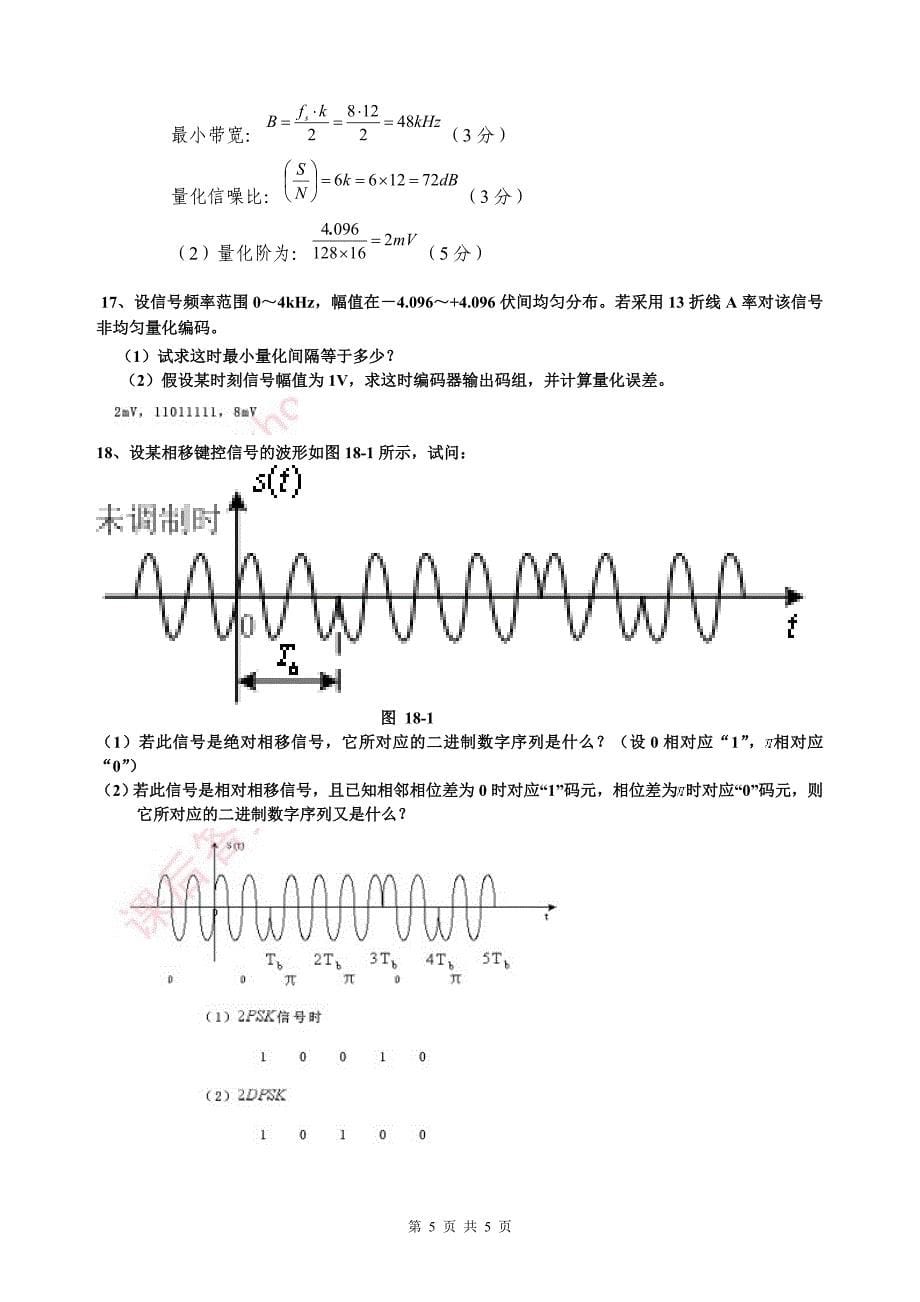 通信原理复习训练题_第5页