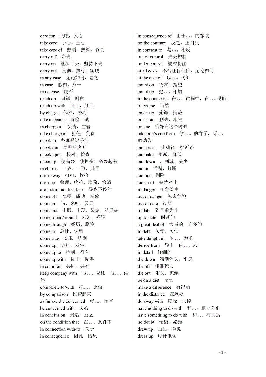 英语常考固定词组_第2页