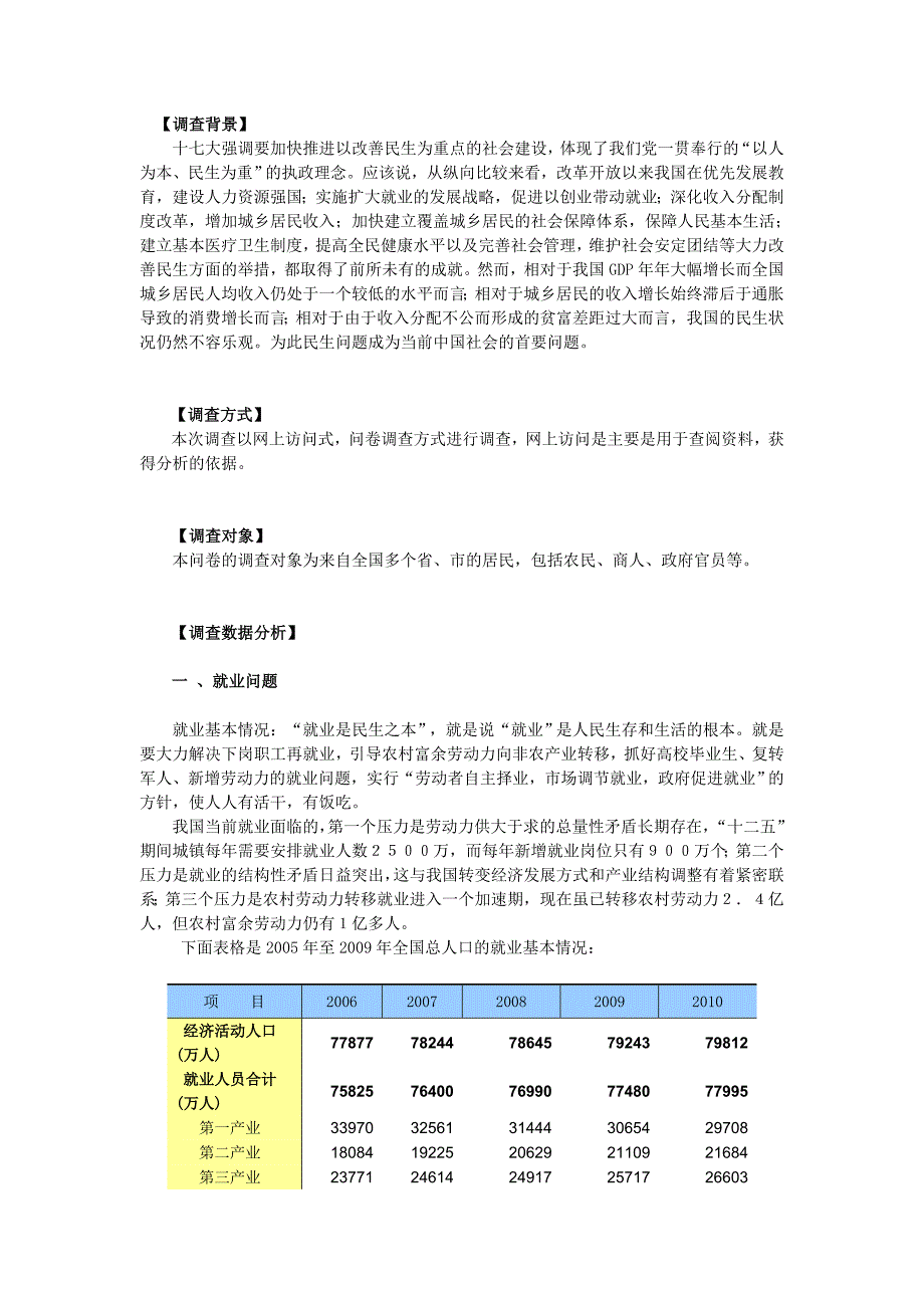 《民生问题》调研报告_第1页