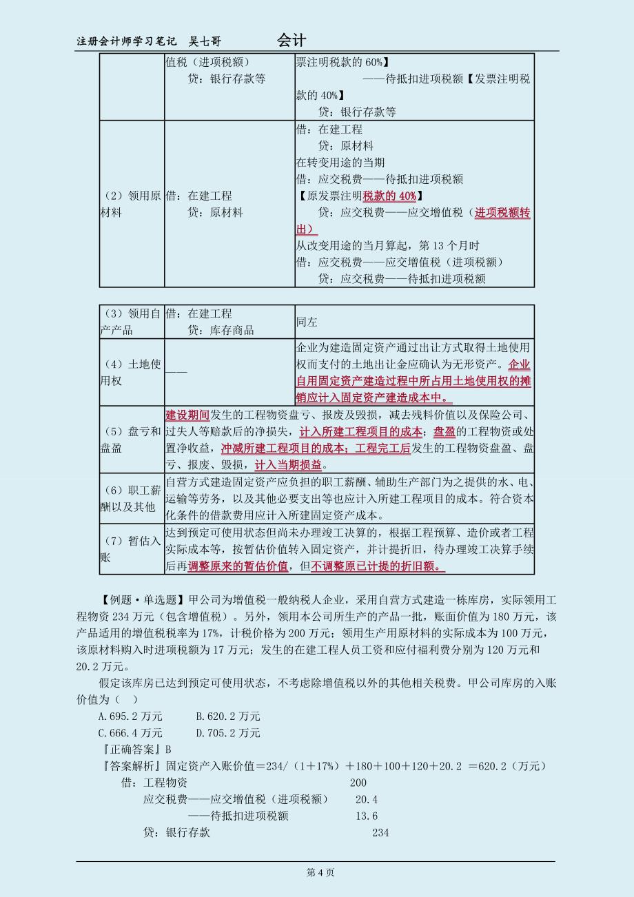 备考2018年注册会计师会计吴七哥学习笔记掌握必过版_第4页