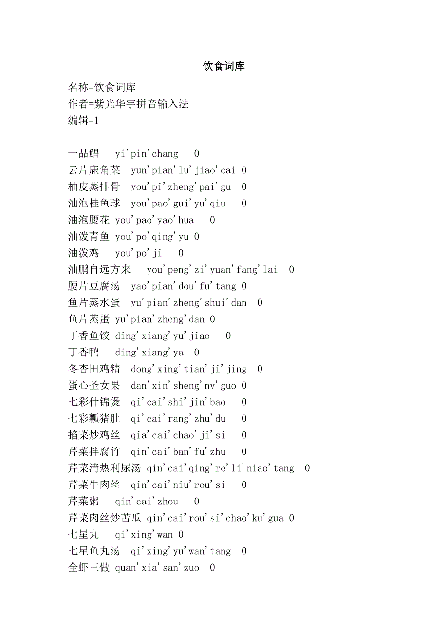 饮食词库_第1页