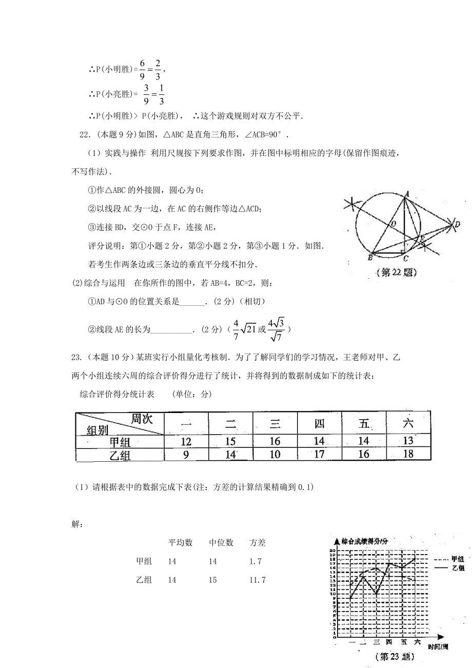 2011年山西省太原市中考数学试题(word版含答案)_第5页