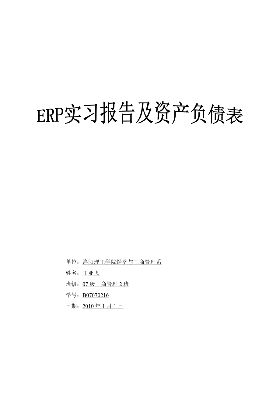 erp实习报告_第1页