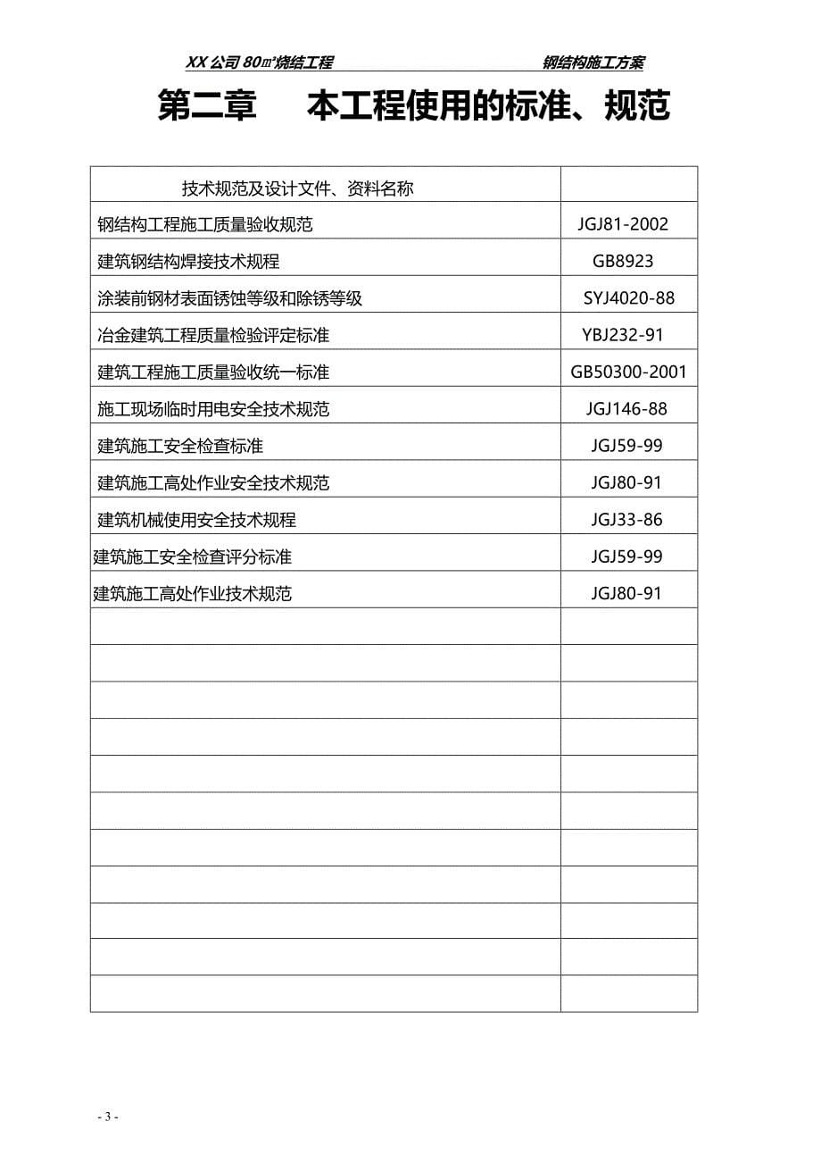 钢结构安装施工方案及允许偏差表格_第5页