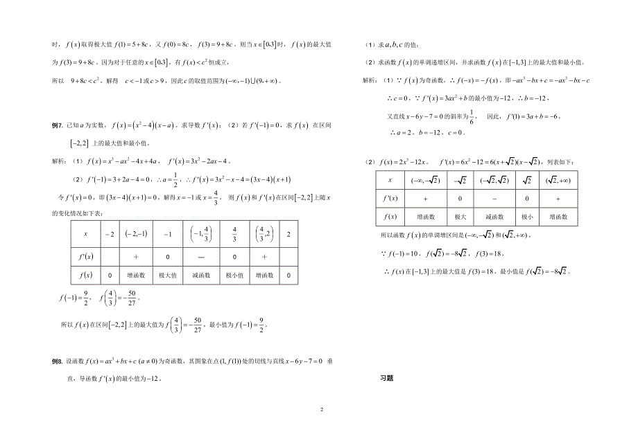 专题复习四导数一_第2页