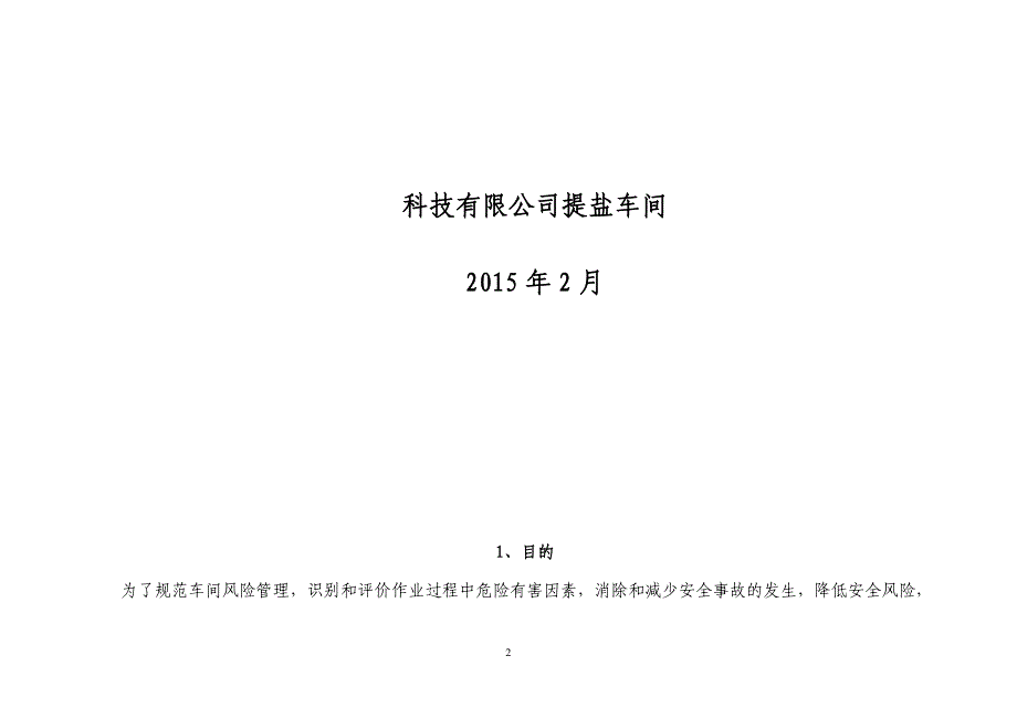 科技有限公司提盐车间安全风险评价报告_第2页