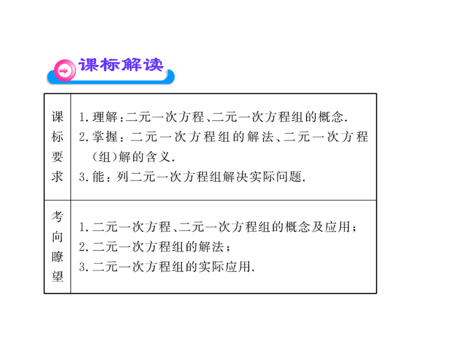 中考数学专题复习课件 --- 第七讲二元一次方程组_第3页