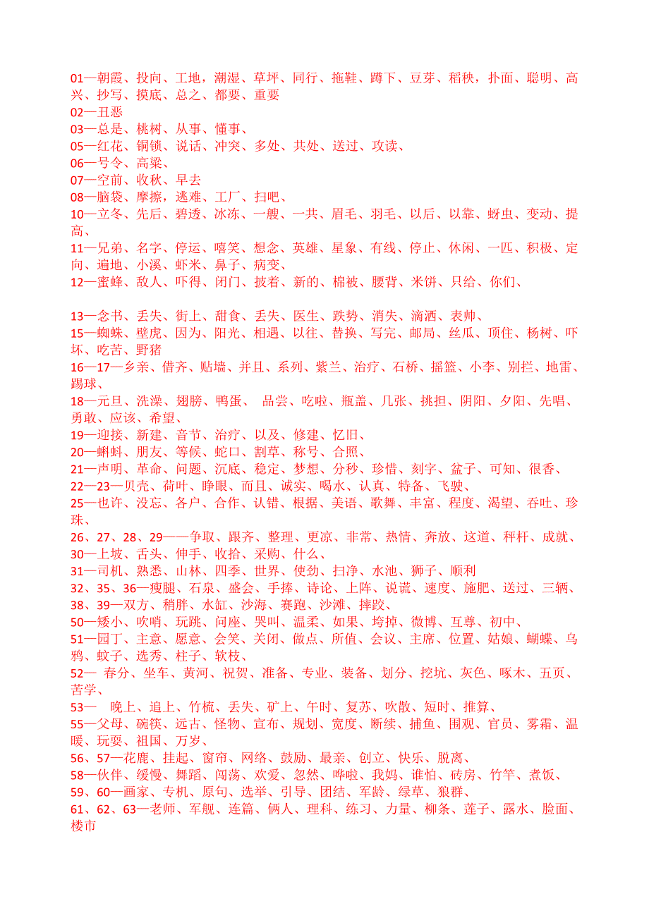 一年级下学期生字数字编码记忆口卷_第2页