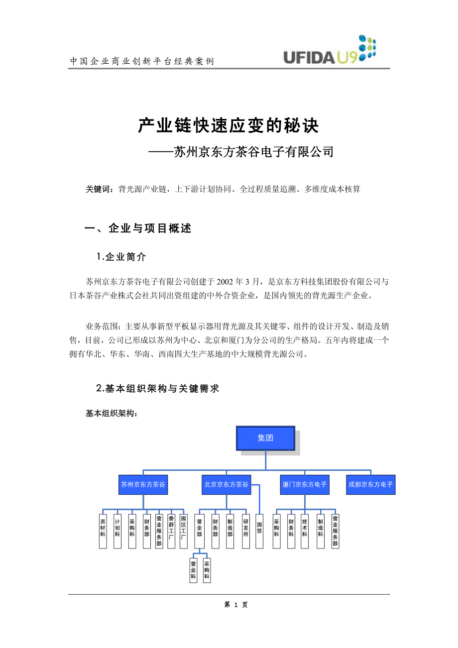 经典案例京东方茶谷产业链快速应变的秘诀_第1页