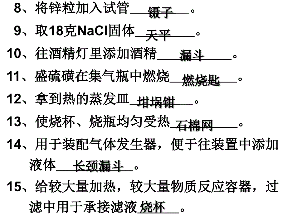 九年级人教版物理课件 初三化学实验专题复习_第4页