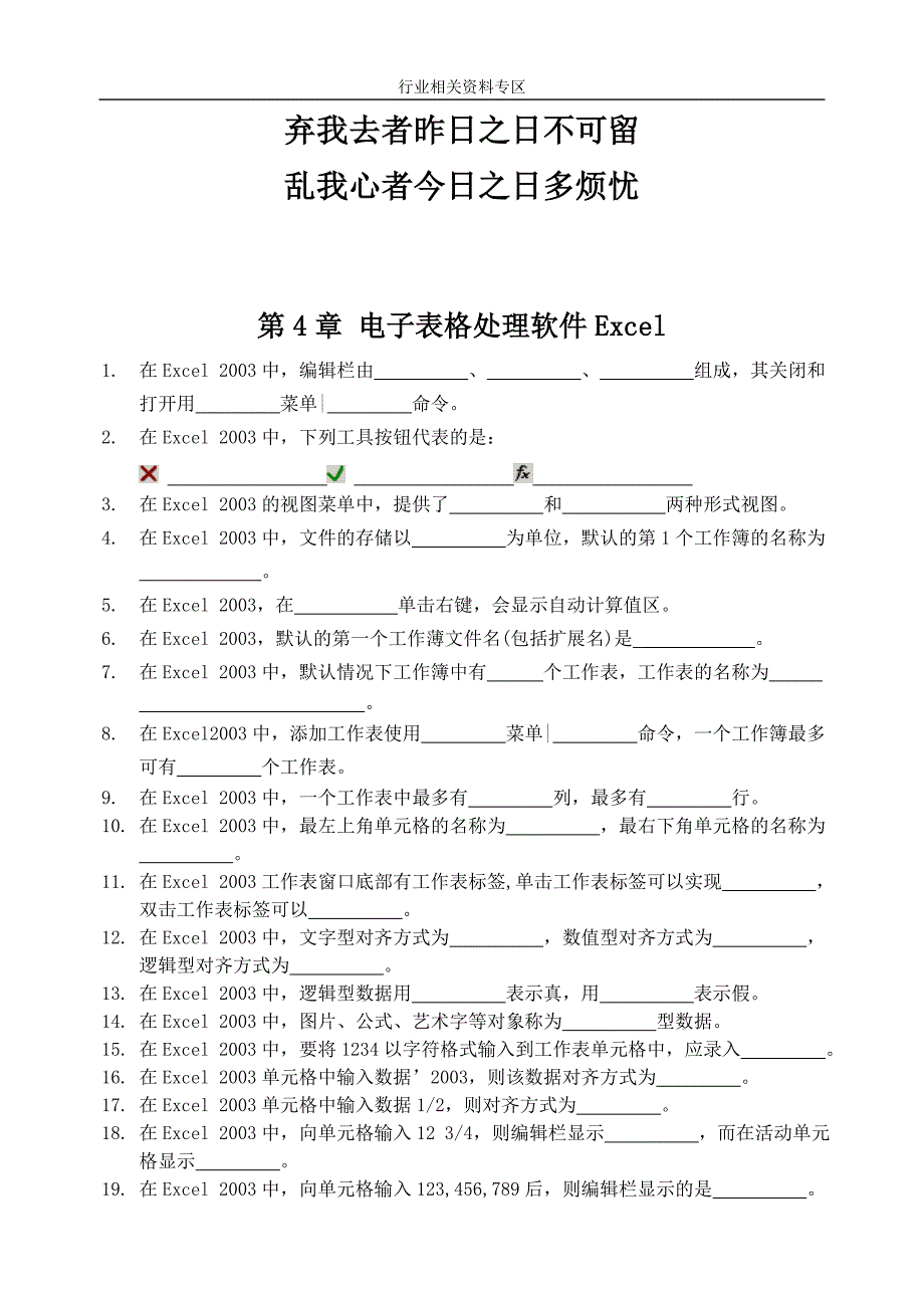 专业_电子表格处理软件 excel_经典_第1页