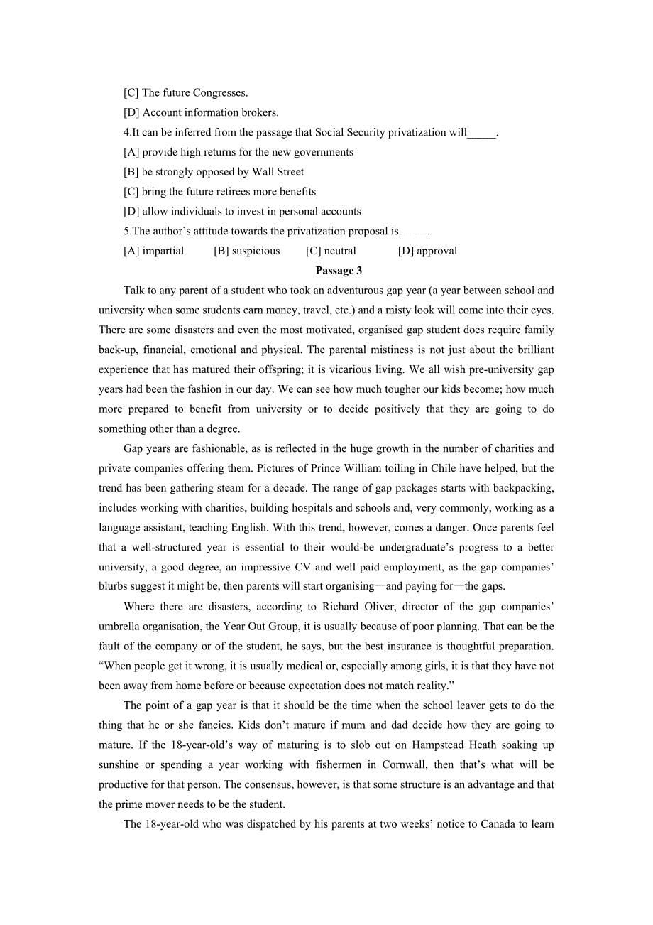 考研英语-考试中心模拟题整理版12套模拟题_第5页
