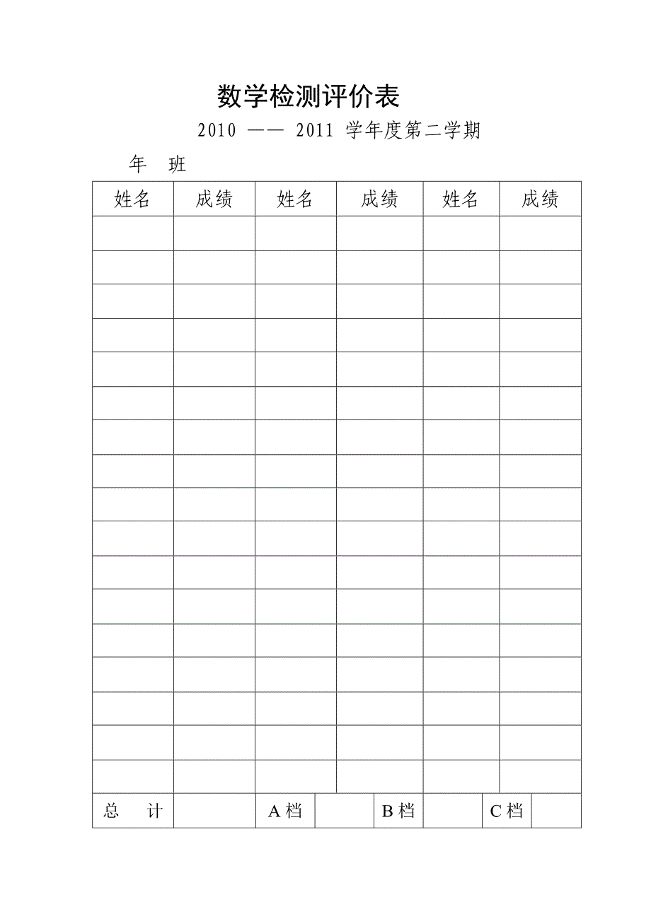 阅读与作文能力测试评价表_第1页