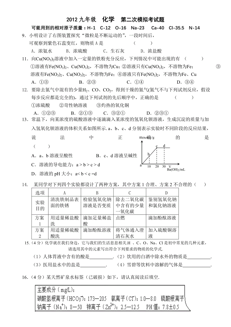 二摸酸碱盐相关试题_第1页