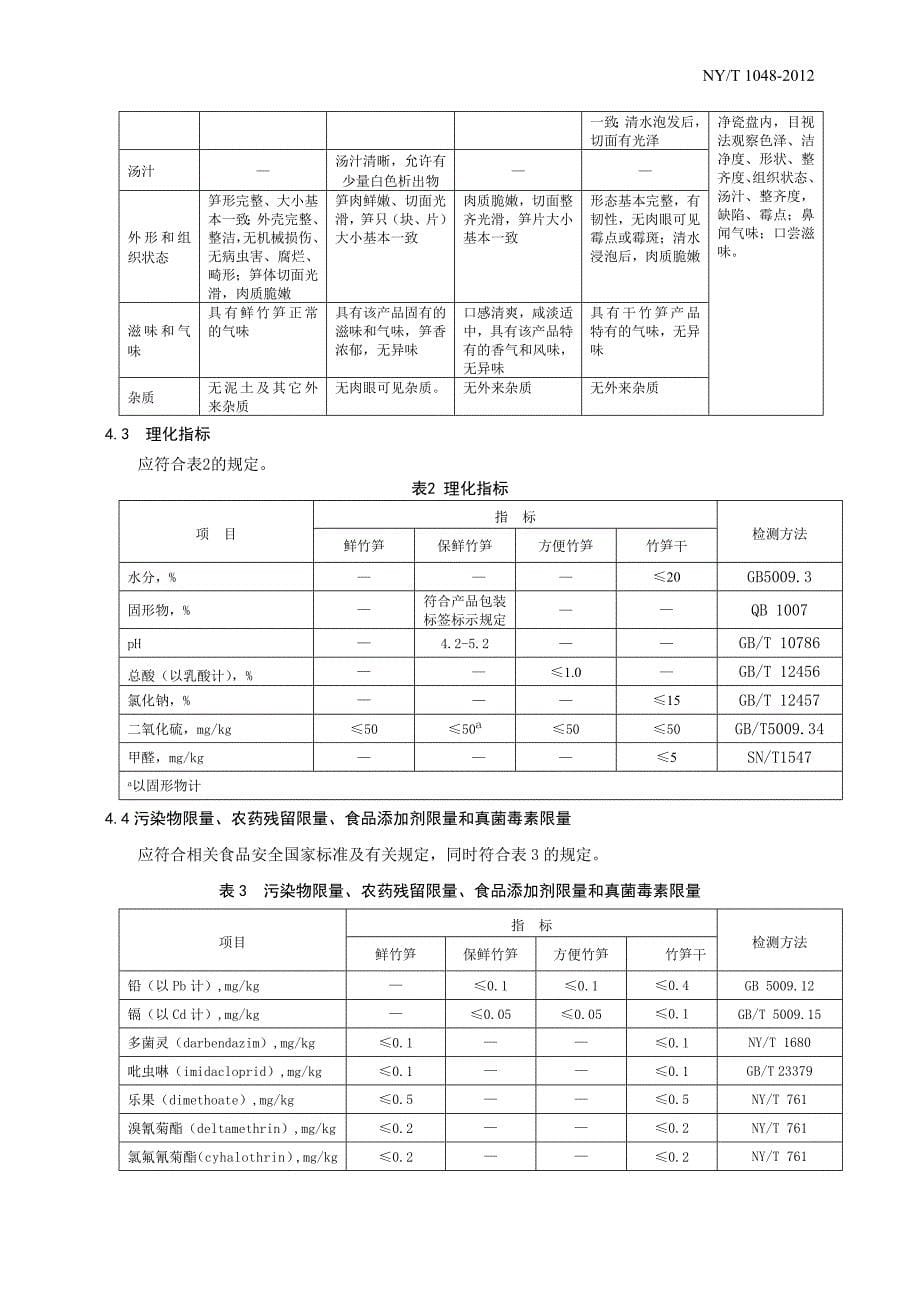 绿色食品 笋及笋制品（报批稿-修订）_第5页