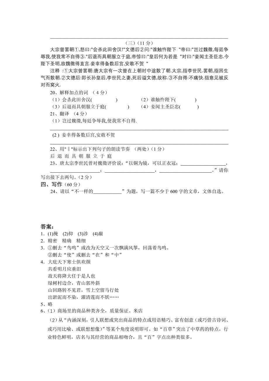 【备战中考冲刺系列】2011年中考语文模拟冲刺卷 (13)_第5页