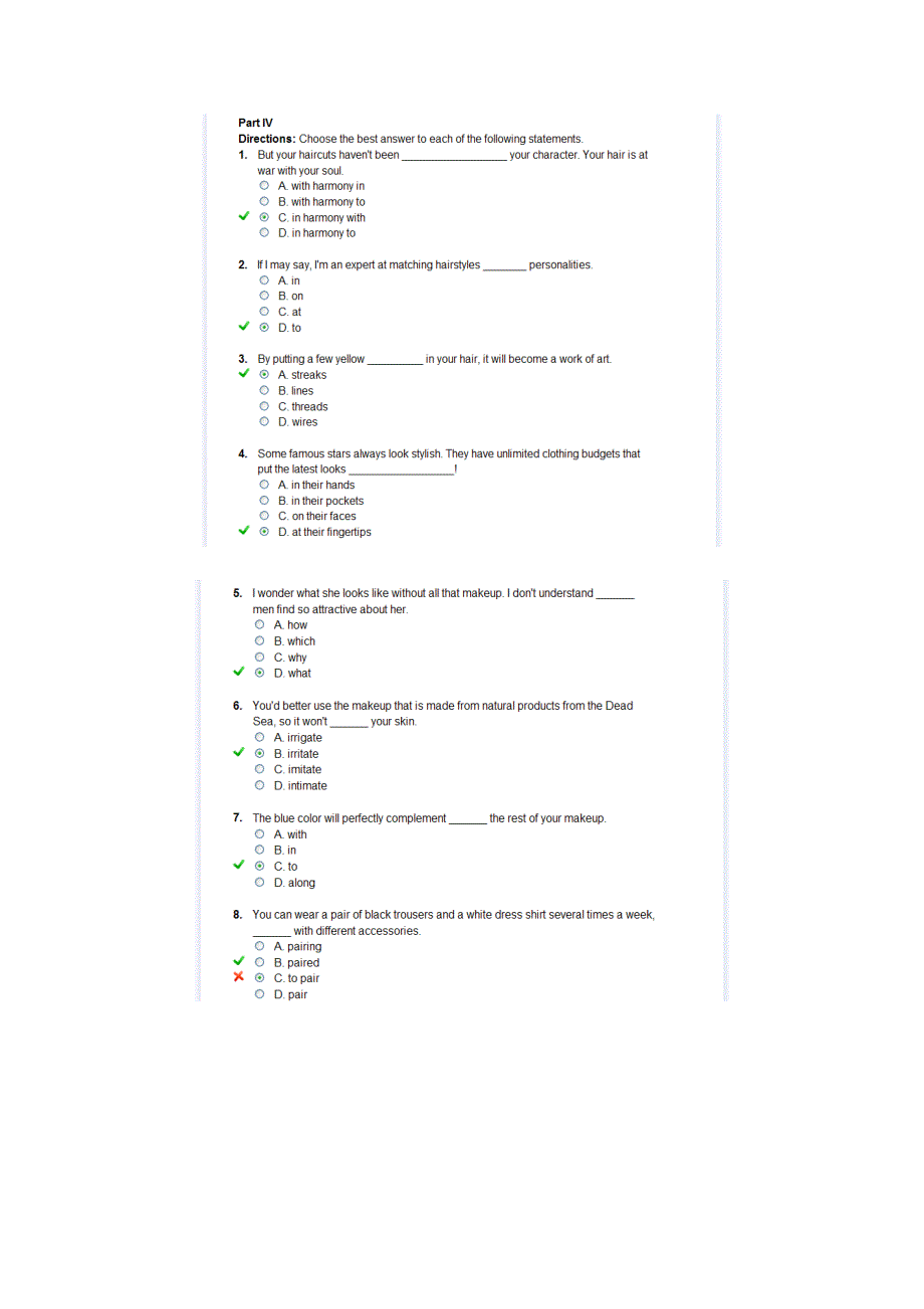 【毛头出品】最新版新视野大学英语视听说教程第二版4 unit 2 unit test答案_第3页