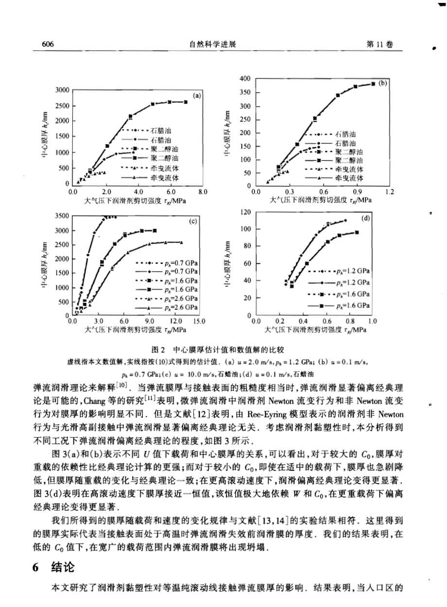 润滑剂黏塑性引起的弹流润滑偏离经典理论--ⅰ膜厚公式_第5页