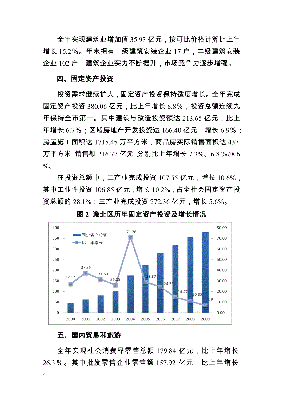 2009年渝北统计公报_第4页