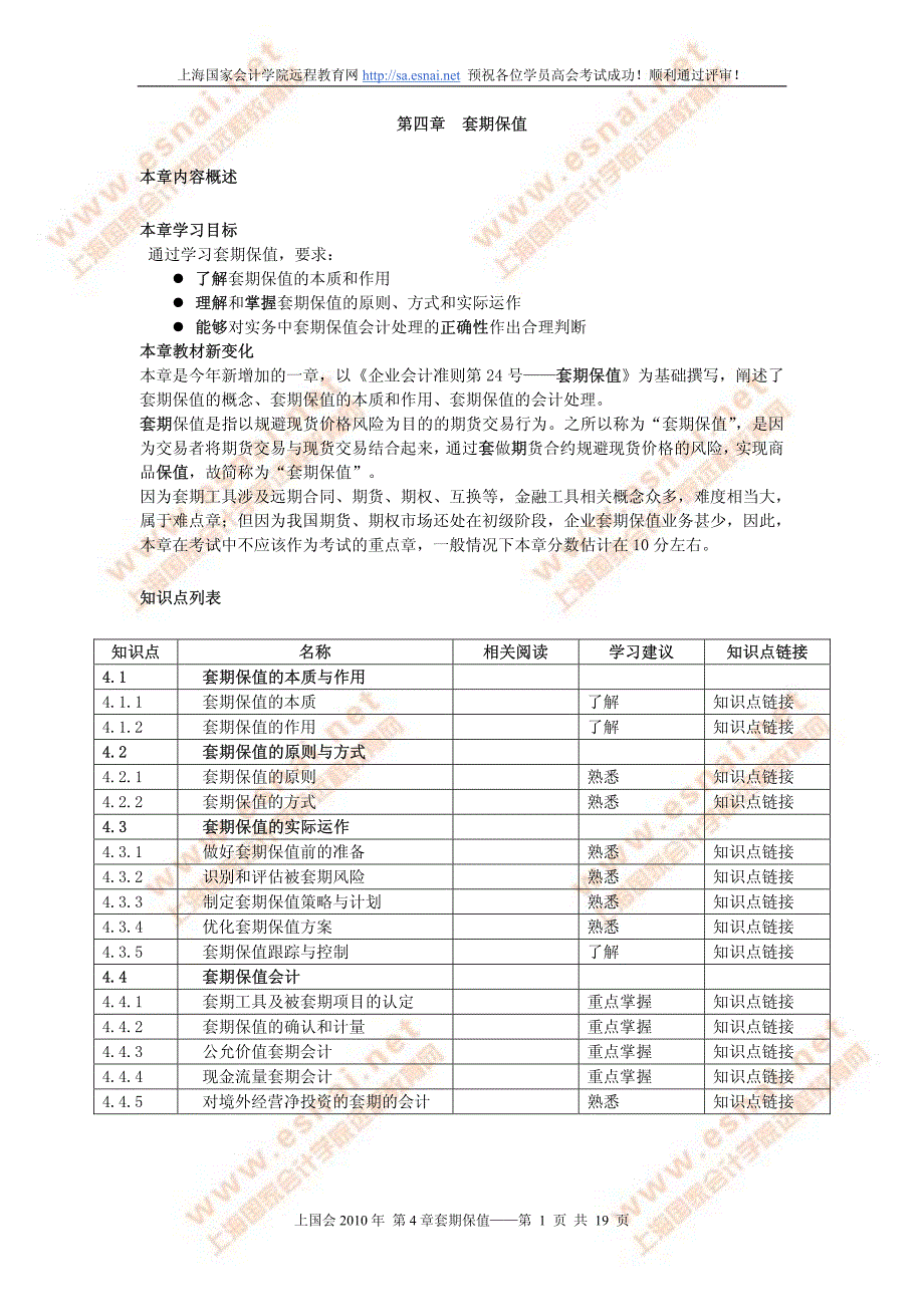 上国会2010高会辅导-第04章 套期保值-pdf格式_第1页