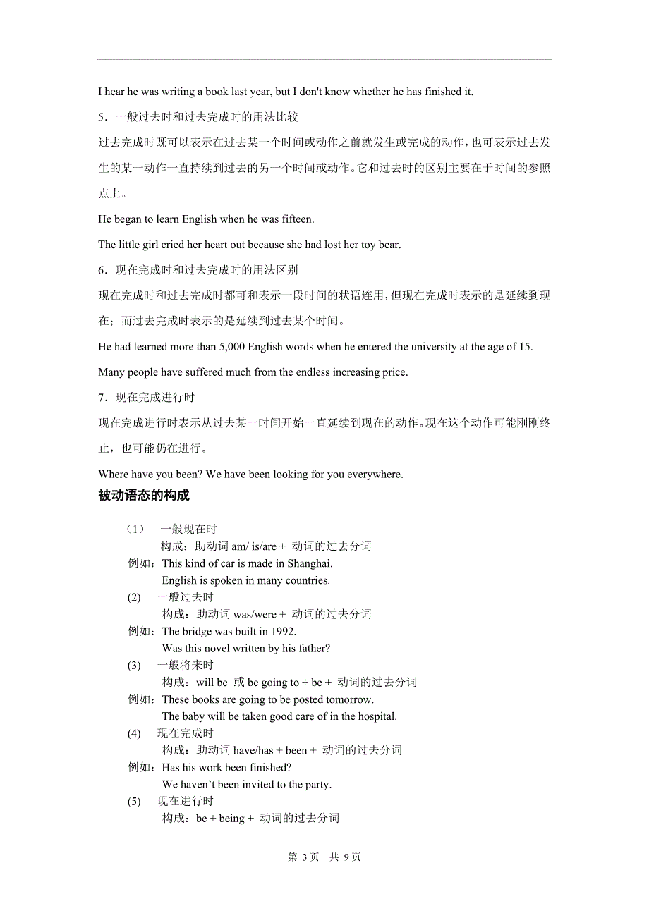 时态语态专题讲解精讲精练_第3页