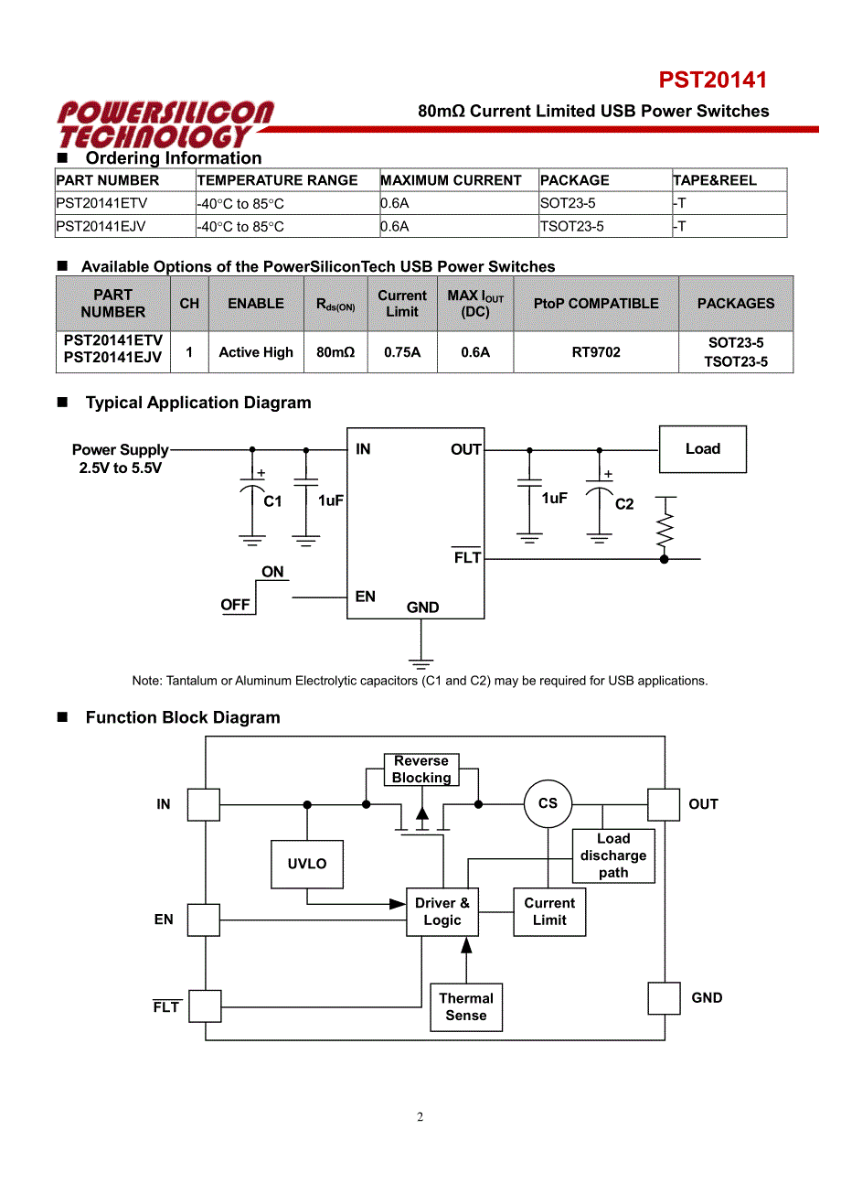 USB输出限流开关PSTV_第2页