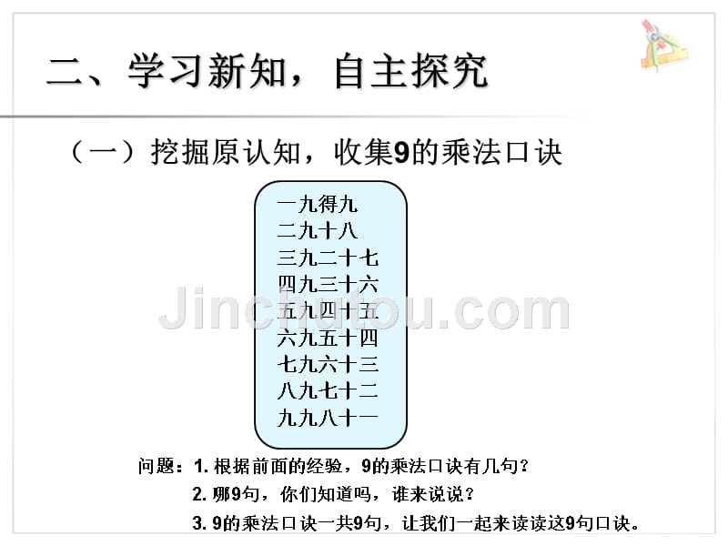 人教版二年级数学上册《9的乘法口诀》课件1_第3页