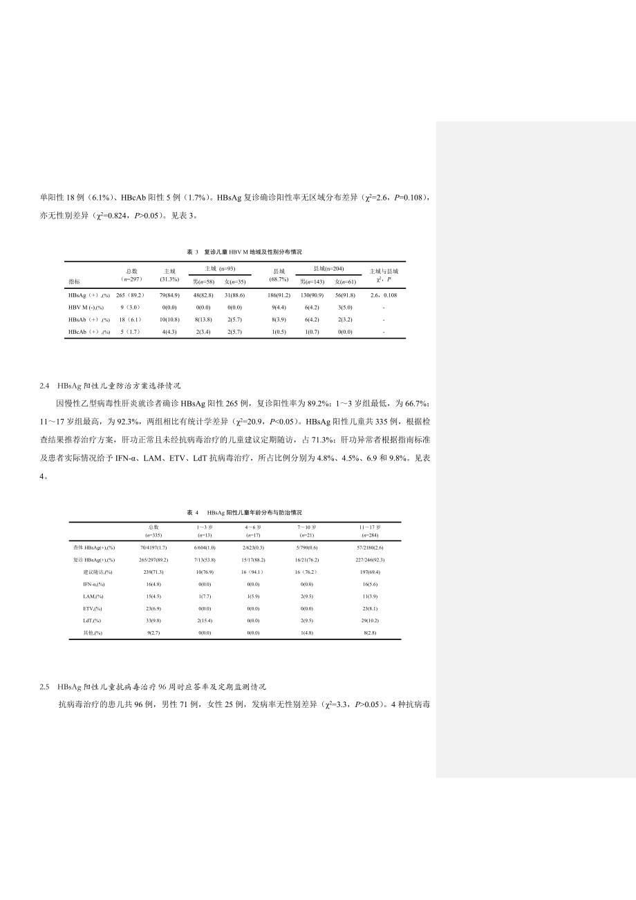 重庆市儿童乙型肝炎病毒感染及治疗现状分析.doc_第5页